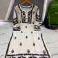 Women’s Embroidered Kurti | Floral Thread Work Straight Kurta with Designer Border