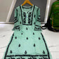 Women’s Embroidered Kurti | Floral Thread Work Straight Kurta with Designer Border