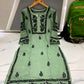 Women’s Embroidered Kurti | Floral Thread Work Straight Kurta with Designer Border