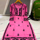 Women’s Embroidered Kurti | Floral Thread Work Straight Kurta with Designer Border