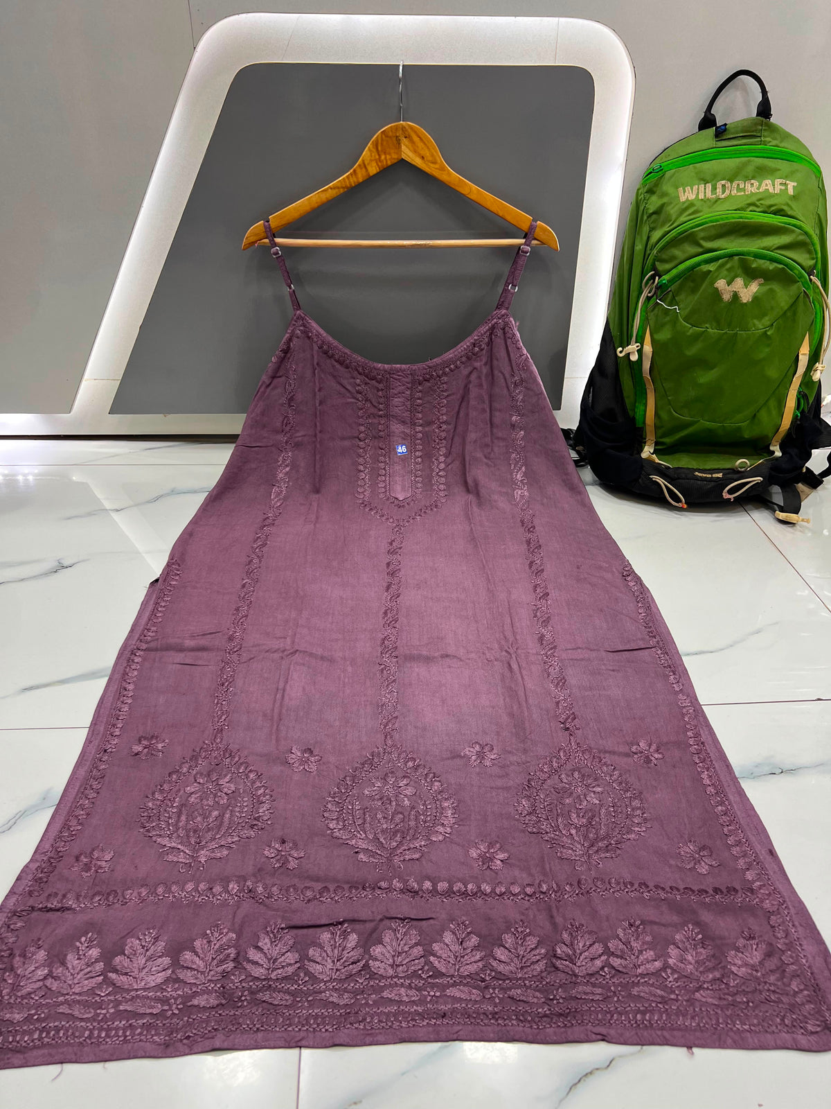 Women’s Embroidered Long Slip Dress | Floral Pattern A-Line Inner Dress