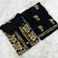 Black Lucknowi Chikankari Cotton Kurta & Pant Set with Dual-Tone Floral Embroidery