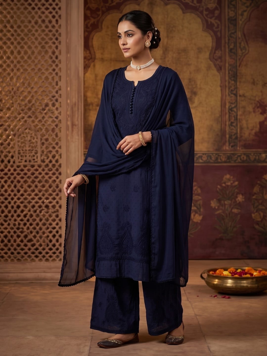 Women’s Embroidered 3-Piece Kurta Set with Dupatta