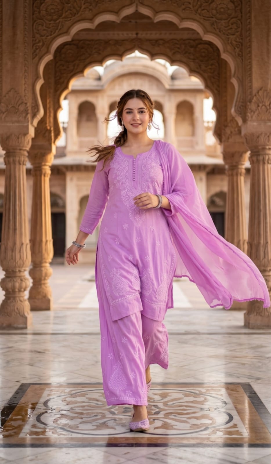 Women’s Embroidered 3-Piece Kurta Set with Dupatta