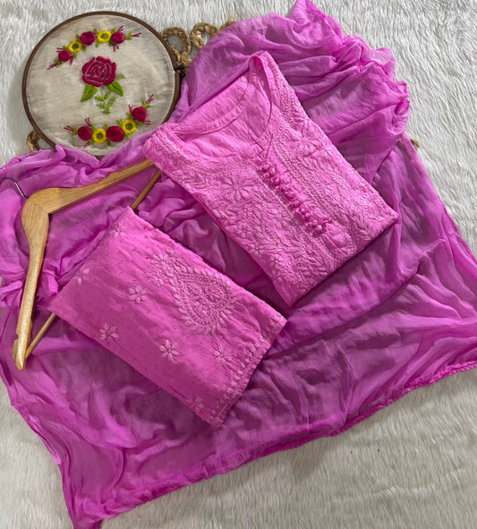 Women’s Embroidered 3-Piece Kurta Set with Dupatta