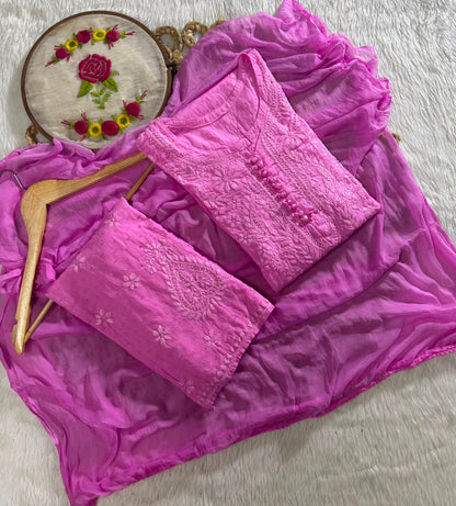 Women’s Embroidered 3-Piece Kurta Set with Dupatta