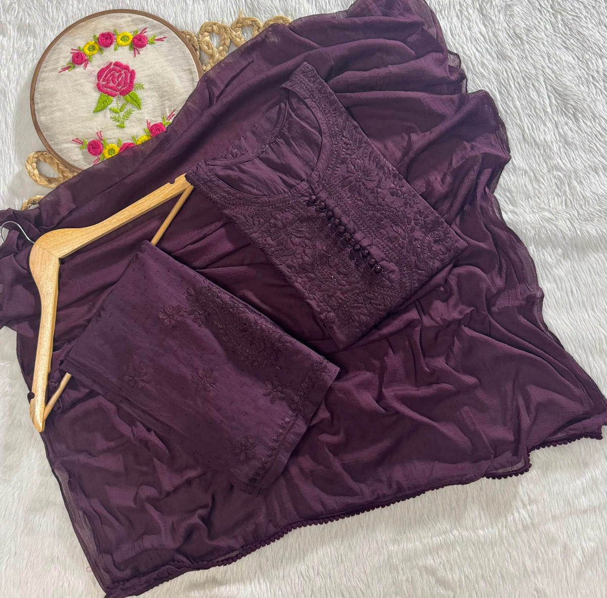 Women’s Embroidered 3-Piece Kurta Set with Dupatta