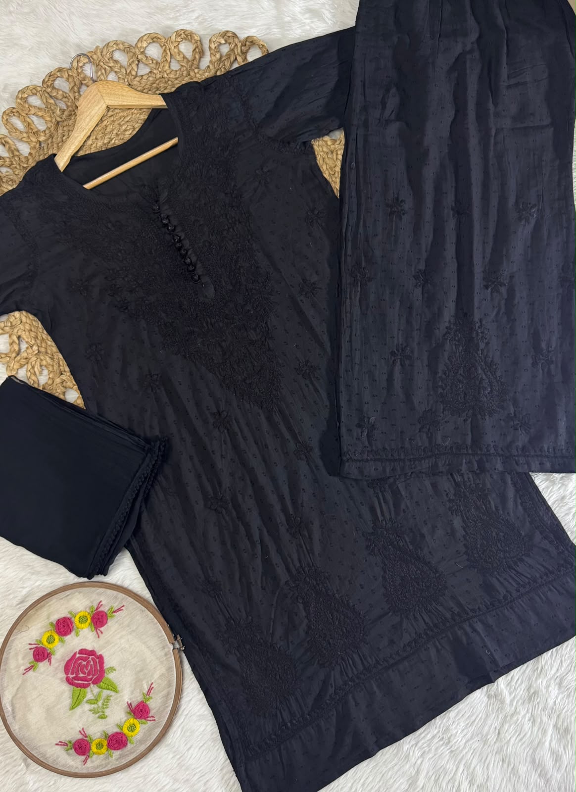 Women’s Embroidered 3-Piece Kurta Set with Dupatta
