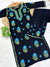 Black Pure Cotton Chikankari Kurta & Pant Set with Multicolor Floral Threadwork