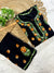 Black Pure Cotton Chikankari Kurta & Pant Set with Multicolor Floral Threadwork