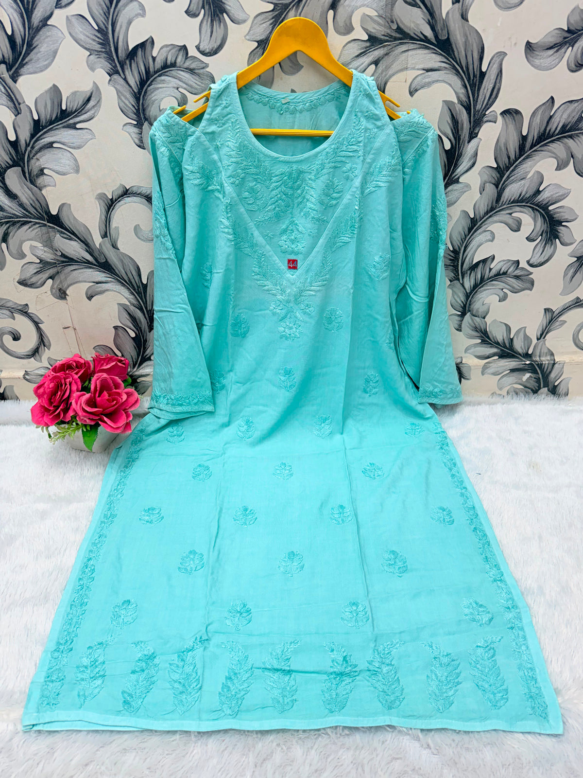 Women’s Floral Embroidered A-Line Kurta