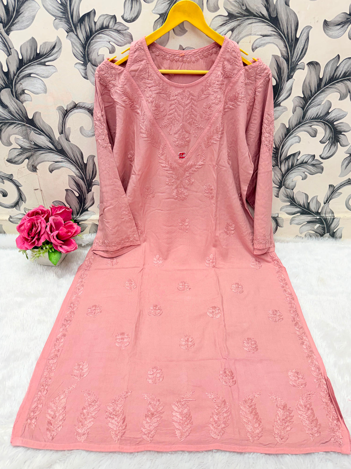 Women’s Floral Embroidered A-Line Kurta