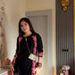 Black Floral Embroidered Kurta for Women