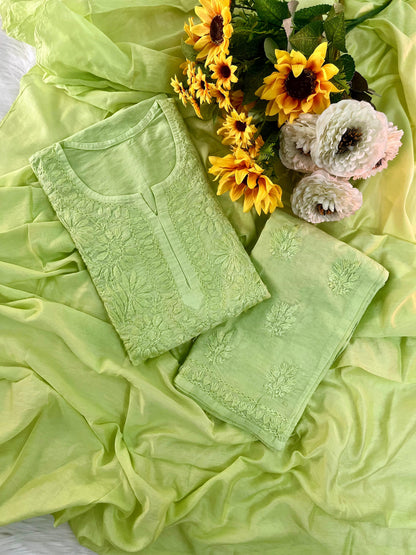 Women’s Floral Embroidered 3-Piece Suit Set | Elegant Ethnic Wear with Matching Bottom & Dupatta