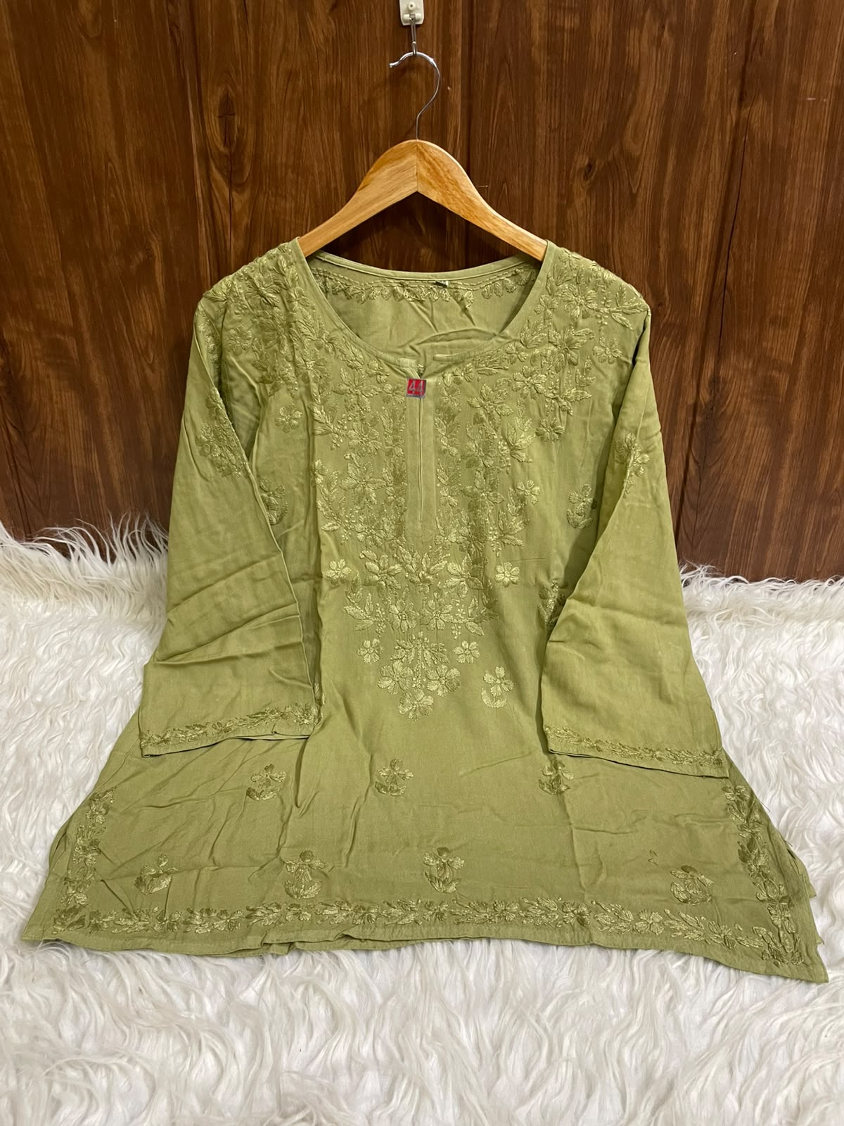 Handcrafted Lucknowi Chikankari Cotton Short Kurti