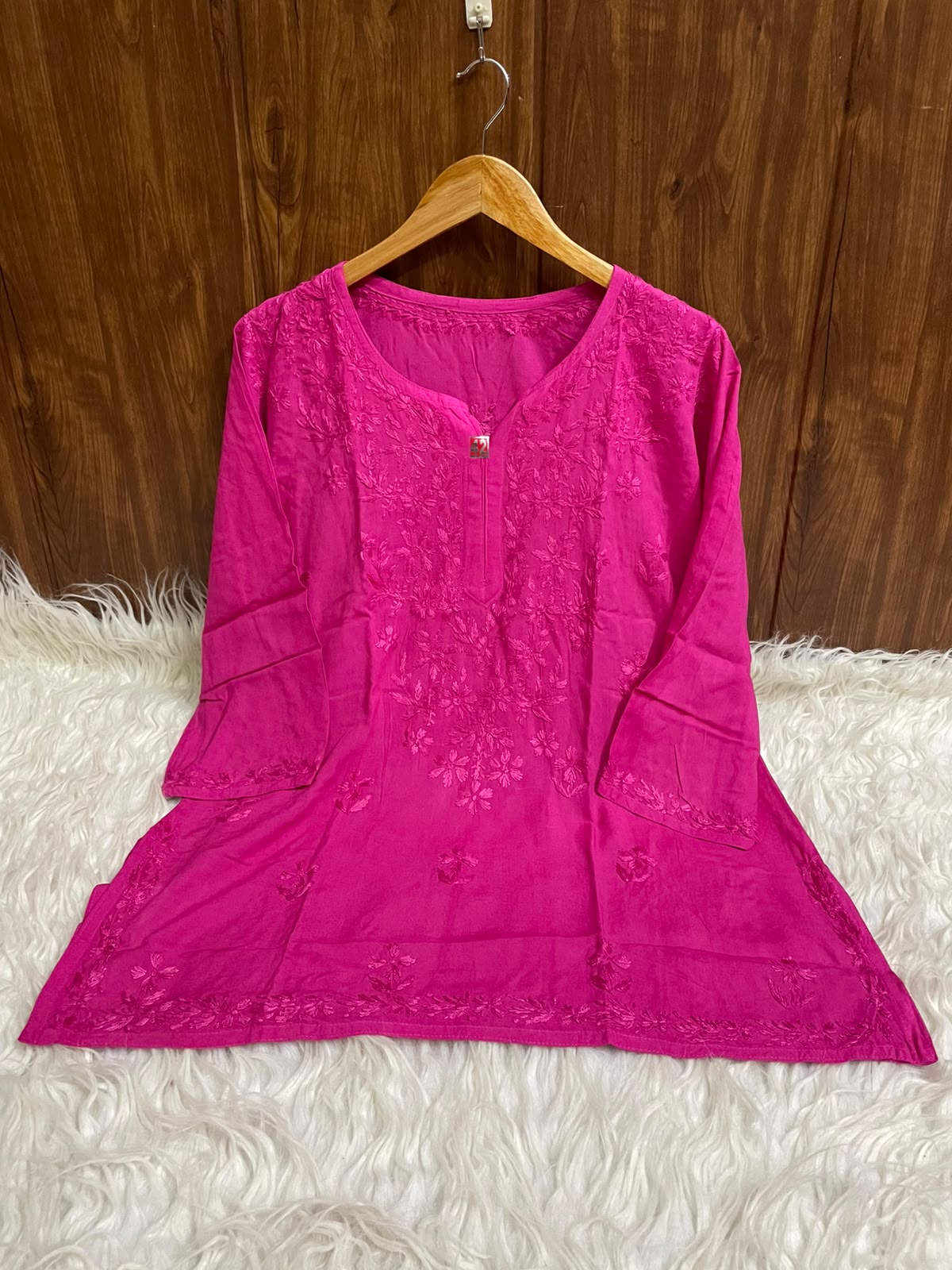 Handcrafted Lucknowi Chikankari Cotton Short Kurti