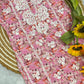 Handcrafted Floral Printed Cotton Long Kurta with White Chikankari Embroidery