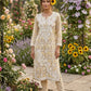 Handcrafted Floral Printed Cotton Long Kurta with White Chikankari Embroidery
