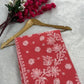 Handcrafted Lucknowi Chikankari Georgette Saree with Mukaish Sequin Detailing