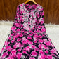 Women’s Black Floral Printed Embroidered Kurta