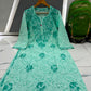 Handcrafted Lucknowi Chikankari Floral Printed Cotton Long Kurta