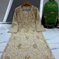 Handcrafted Lucknowi Chikankari Floral Printed Cotton Long Kurta