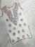 Women’s White Embroidered Cotton Kurti | Multicolor Floral Thread Work Kurta