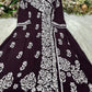 Women’s Floral Embroidered Flared Kurta with Front Panel