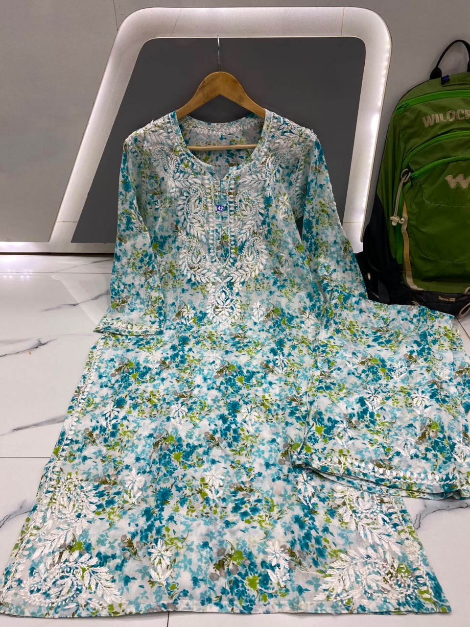 Floral Printed Embroidered Kurta for Women