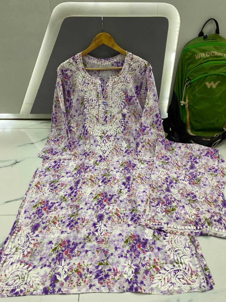 Floral Printed Embroidered Kurta for Women