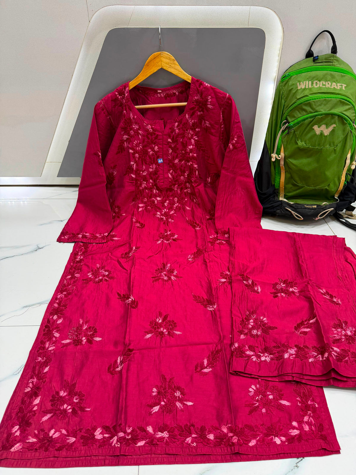 Women’s Floral Embroidered 3-Piece Suit Set | Cotton-Style Kurta, Bottom & Dupatta