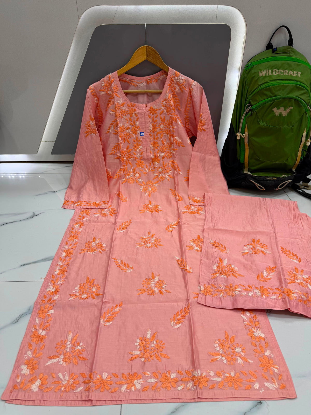 Women’s Floral Embroidered 3-Piece Suit Set | Cotton-Style Kurta, Bottom & Dupatta