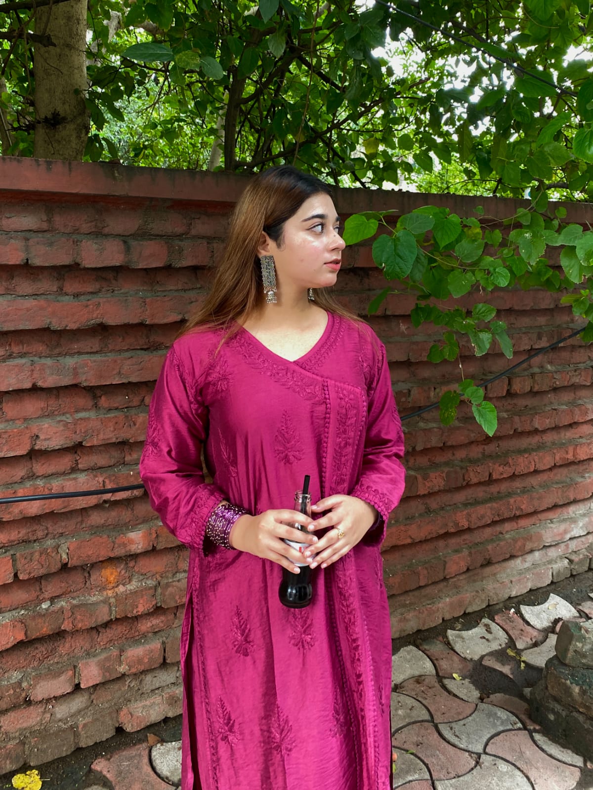 Women’s Floral Embroidered Kurta Set with Pants