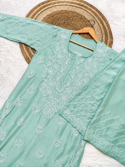 Women’s Floral Embroidered Straight Kurta