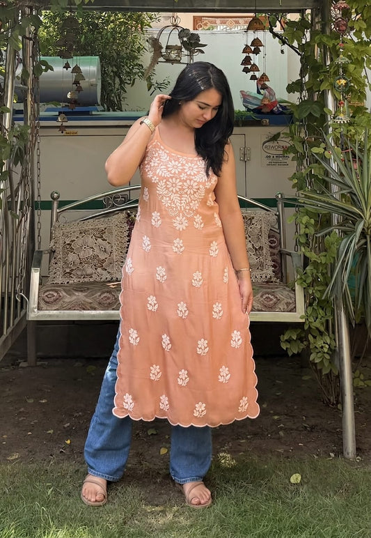 Women’s Floral Ombre Printed Sleeveless Kurta