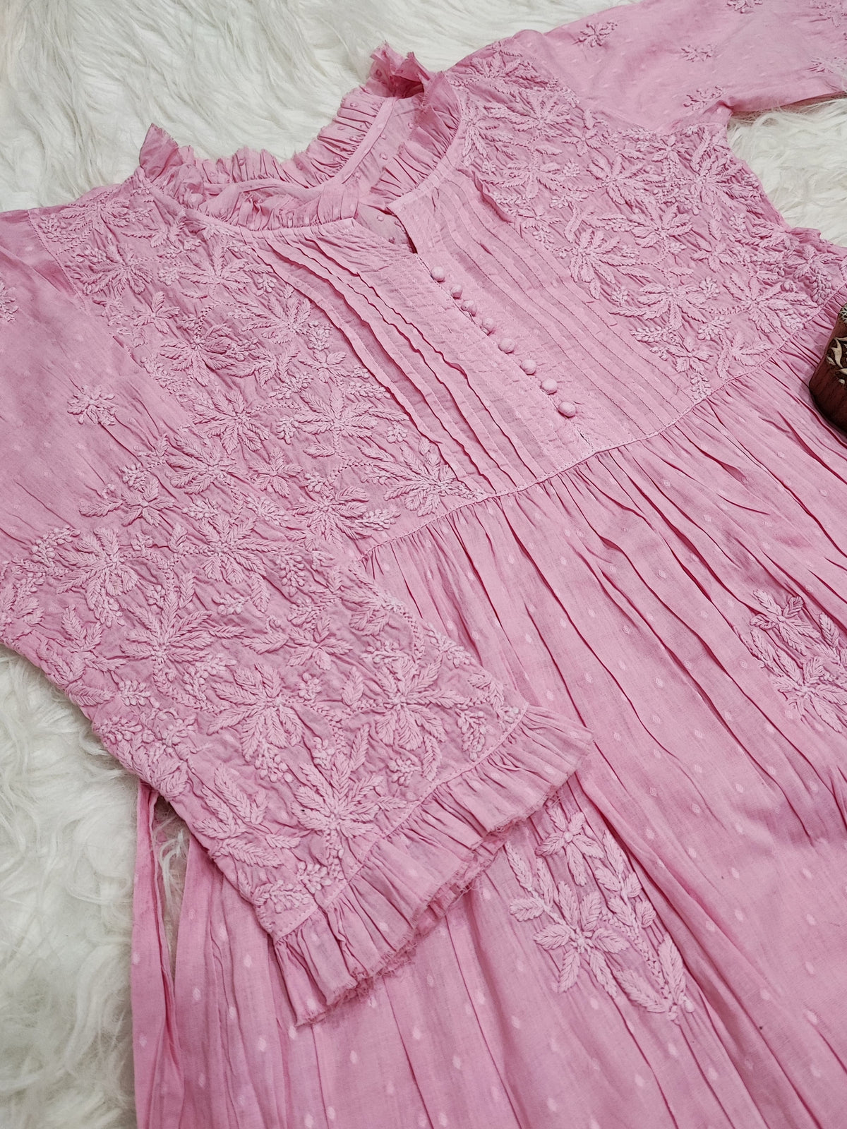 Women’s Floral Embroidered Flared Kurta