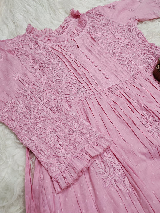 Women’s Floral Embroidered Flared Kurta