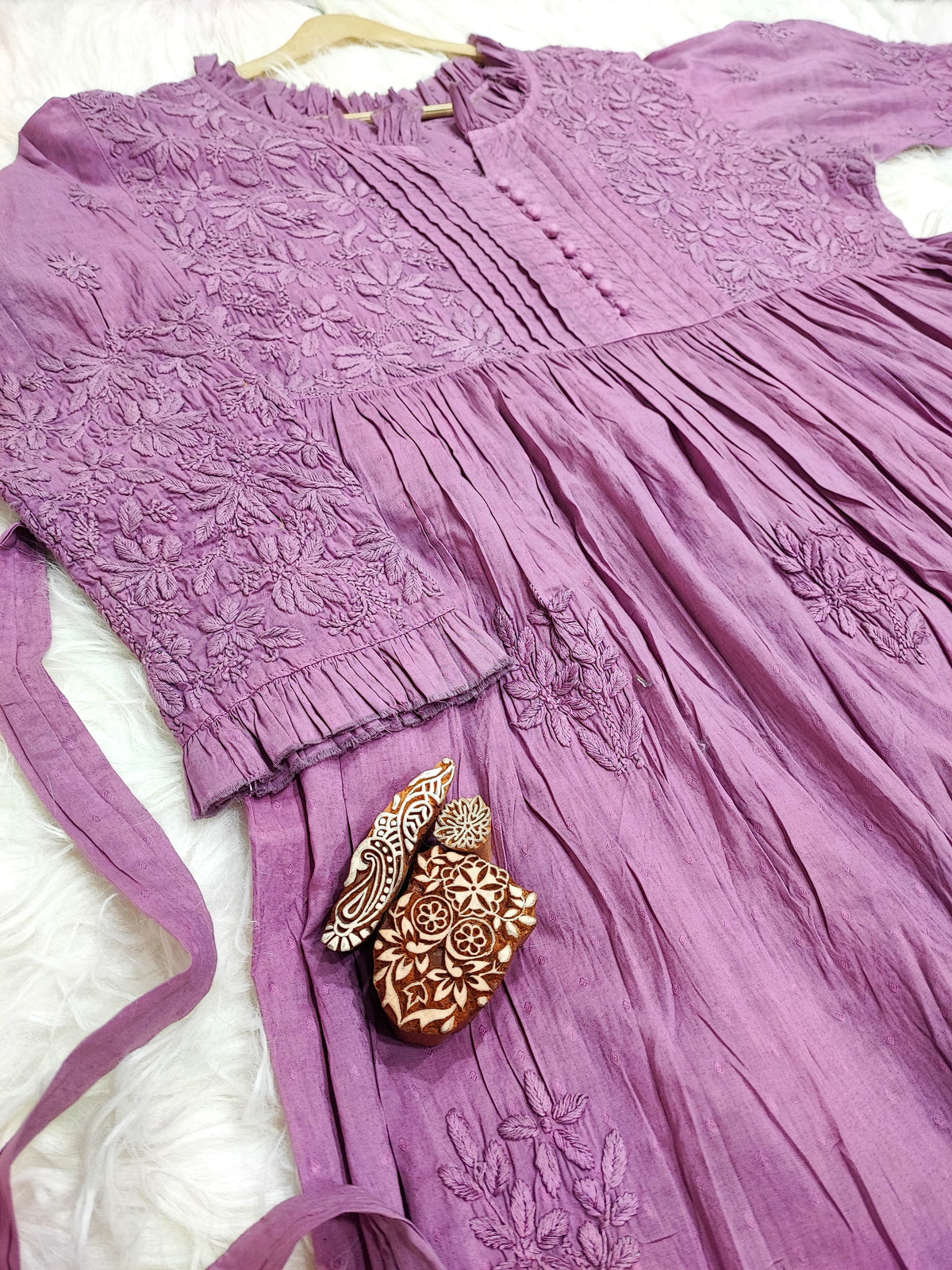 Women’s Floral Embroidered Flared Kurta