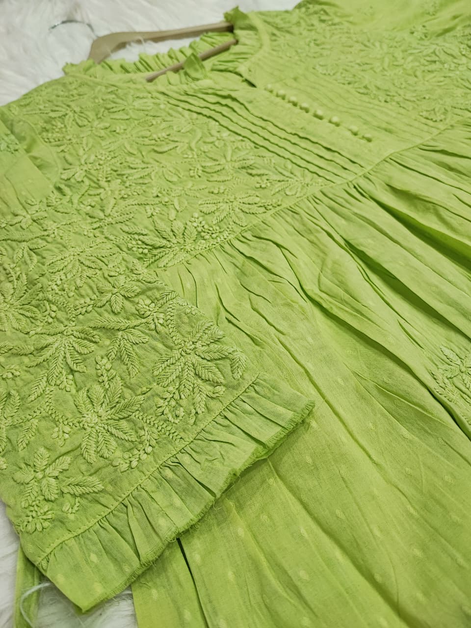 Women’s Floral Embroidered Flared Kurta